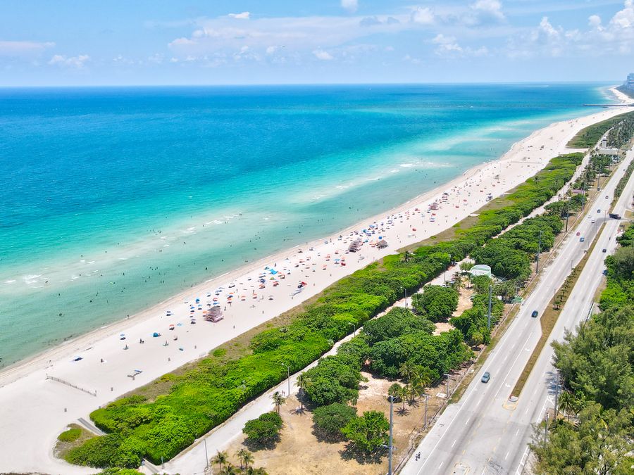 Aerial view of Sunny Isles Beach coastline